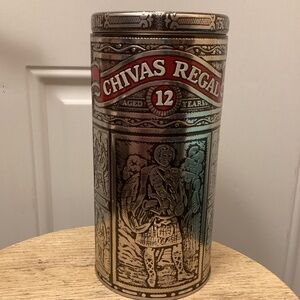 Vintage Chivas Regal Empty Collectible Embossed Tin 12 year Scotch Whisky 🥃